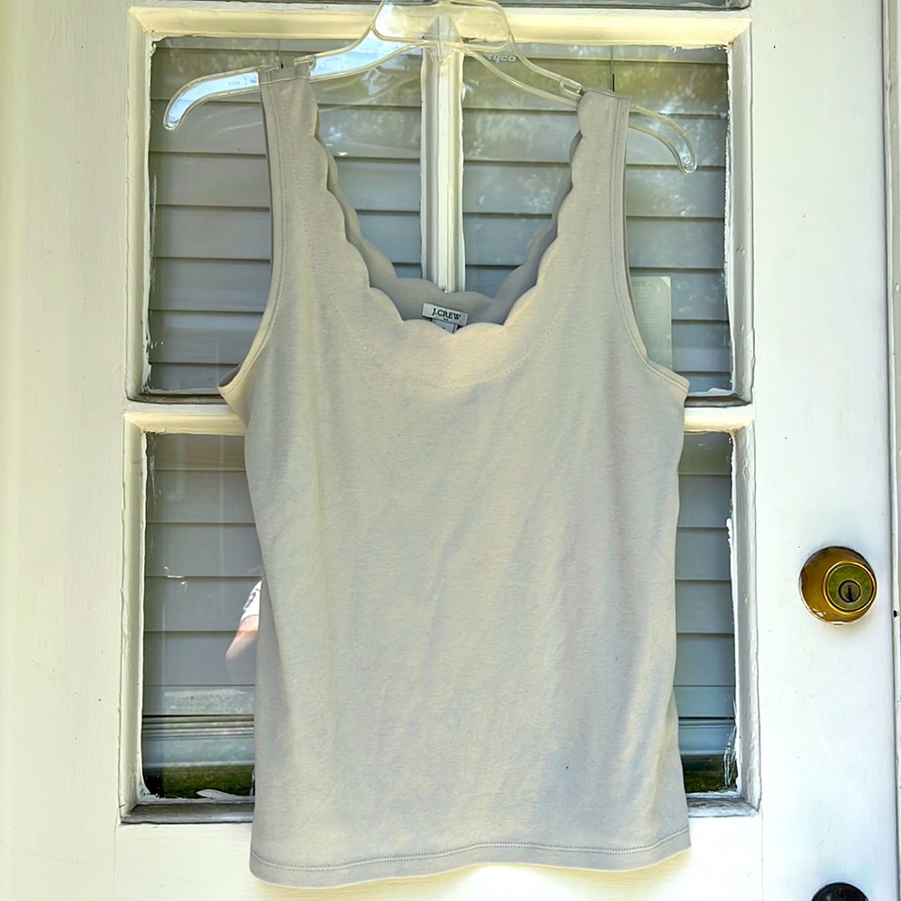Jcrew scoop neck with scallop detail
